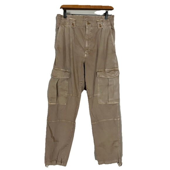 Banana Republic High Rose Straight Cargo Pants, Tan, Classic Camel Color Size 8P - Picture 2 of 10